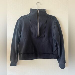 Everlane Organic Cotton Quarter Zip Pullover Women's Size‎ XS Black Sweatshirt